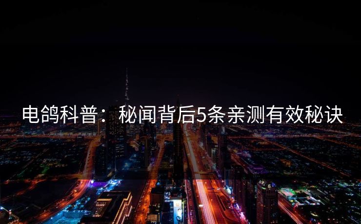 电鸽科普：秘闻背后5条亲测有效秘诀
