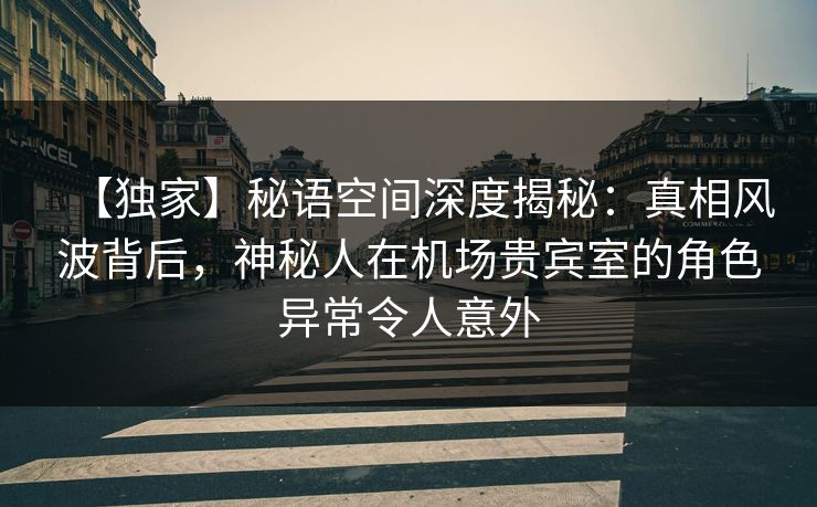 【独家】秘语空间深度揭秘：真相风波背后，神秘人在机场贵宾室的角色异常令人意外