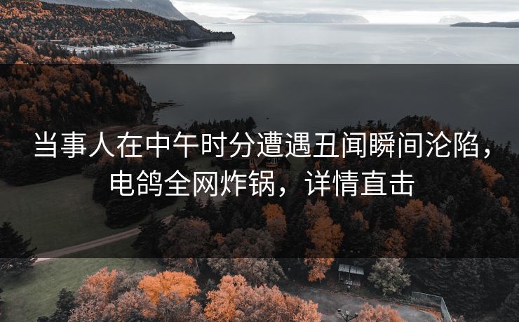 当事人在中午时分遭遇丑闻瞬间沦陷，电鸽全网炸锅，详情直击